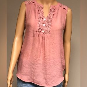 Pink Sleeveless Pullover Top
